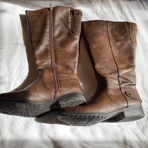 Life Stride Brown Heeled Boots Wide Calf